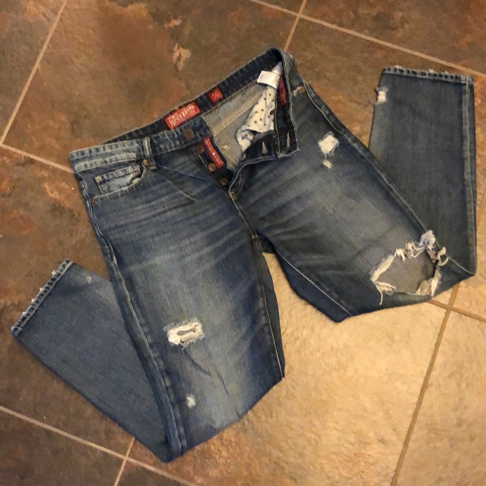 Distressed Lucky Sienna Slim Boyfriend Crop Jeans